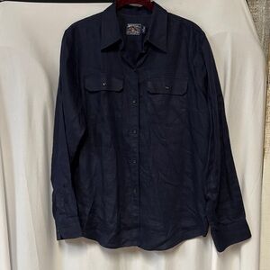 American Living Navy Linen Shirt